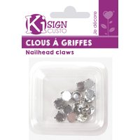 20 clous à griffes strass rond transparent 10mm - Graine Créative - Mondial Tissus