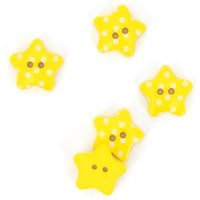 Boutons étoiles jaunes à pois blancs 18 mm MT - MT - Mondial Tissus