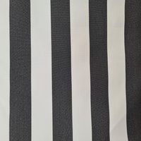 Toile unie Outdoor polyskin anti-uv et Teflon rayé noir blanc 150 cm - Mondial Tissus
