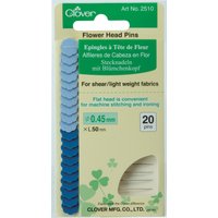 Épingle tête de fleur 0.45 x 50 mm bleu et bleu clair x20 - Clover - Clover - Mondial Tissus