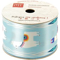 Bobine ruban satin bleu lamas 3m X 38 mm - MT - Mondial Tissus