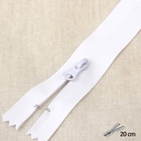 Fermeture invisible blanche déperlante 20 cm - Mondial Tissus