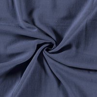 Toile viscose lin unie bleu denim - Mondial Tissus