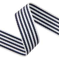 Sangle rayures bicolore 30mm marine et blanc - Mondial Tissus