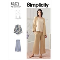 Patron Simplicity S9271.K5 - Ensemble Top, Veste Pantalon 36 - 44 - Simplicity - Mondial Tissus