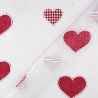 Voilage modulable coeurs rouges 73 cm - Linder - Mondial Tissus