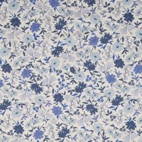 Tissu voile de coton floral muguet bleu - Mondial Tissus