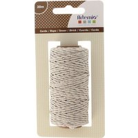 Pelote corde coton macramé blanche avec fil argenté 1,5mmx30m - Artemio - Mondial Tissus
