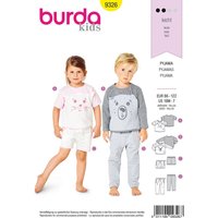 Patron Burda 9326 - Pyjama pour enfants de 18 mois à 7 ans - Burda - Mondial Tissus