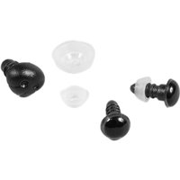 Lot de 2 yeux à clipser noir + truffe - MT - Mondial Tissus