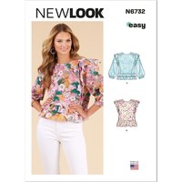Patron New Look 6732 top avec variantes du 34 au 46 - Newlook - Mondial Tissus