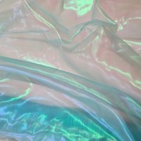 Tissu voile Tissu transparent iridescent turquoise - Mondial Tissus