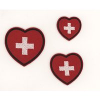 Écussons coeur Suisse lot de 3 - Mondial Tissus