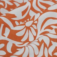Tissu voile coton fleurs bicolore blanc orange - MT - Mondial Tissus