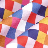 Tissu bachette Damier multicolore - MT - Mondial Tissus