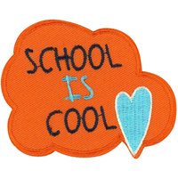 Écusson school is cool orange - Mondial Tissus