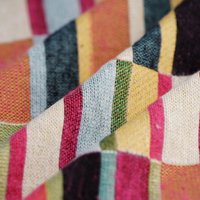 Tissu jacquard rayé rectangle multicolore - MT - Mondial Tissus