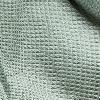 Tissu éponge nid d'abeille coton bio vert d'eau - Mondial Tissus