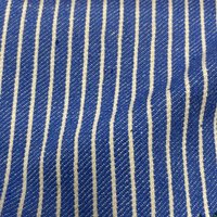 Toile denim polycoton bio recyclée rayures bleu - Origine France - Mondial Tissus