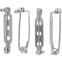 Broche platine 3 trous 2,5 cm argenté 10 pièces - Mondial Tissus