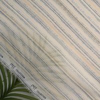 Tissu mousseline polyester rayée Etnic fil cuivré écru - MT - Mondial Tissus