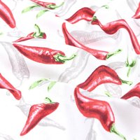 Tissu cretonne enduit imprimé piment rouge - Mondial Tissus