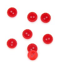 Boutons à bords pointillés rouge 11 mm - MT - Mondial Tissus