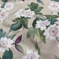 Tissu bachette fleurs de cerisier écru - Mondial Tissus