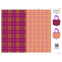 Panneaux kit sac impression digitale ethnique bordeaux et corail - Mondial Tissus