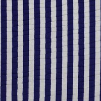 Tissu crêpe plissé bleu et blanc - Mondial Tissus