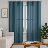 Voilage Emmerin bleu 140 X 240 cm - Mondial Tissus