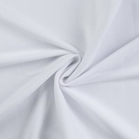 Maille jersey coton tubulaire côtelée unie blanc - Mondial Tissus