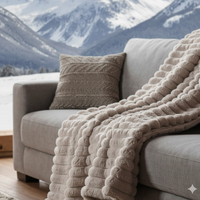 Plaid fourrure rayures gris 130 X 170 cm - MT - Mondial Tissus