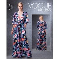 Patron Vogue 1735Y robe longue, décolleté plongeant du 34 au 42 - Vogue - Mondial Tissus