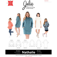 Patron Jalie 4240 Nathalie sweat-shirt et tunique col cheminé pour enfant et adulte - Jalie - Mondial Tissus