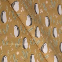 Tissu cretonne hérisson champ moutarde - MT - Mondial Tissus