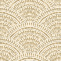 Tissu Jacquard arcs graphiques doré blanc et doré - Mondial Tissus