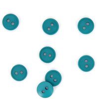 Boutons plats 2 trous bleu moyen 11 mm - MT - Mondial Tissus