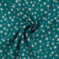 Tissu viscose chally imprimé petits pois abstraits vert - Mondial Tissus