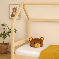 Coussin forme Simon l'ourson marron - MT - Mondial Tissus