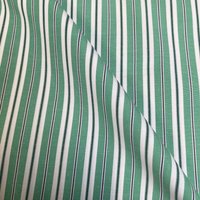 Voile polycoton tisse teint vert doubles rayures - Mondial Tissus