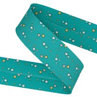 Biais motif étoiles 30mm bleu canard - Mondial Tissus