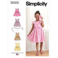 Patron Simplicity S9320.Cdd - Robe Enfant Froncée Sous La Taille 2 - 5 Ans - Simplicity - Mondial Tissus