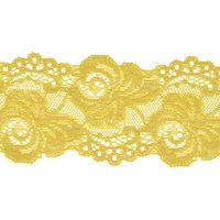 Ruban dentelle extensible rose moutarde 59mm - Mondial Tissus