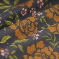 Tissu Bachette fleurs Tapisserie noir - MT - Mondial Tissus