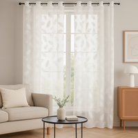 Voilage Vietnam plume blanc 140x150cm - Mondial Tissus