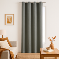 Rideau Strasbourg chiné anthracite 140x250 cm - MT - Mondial Tissus