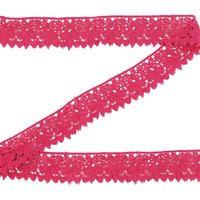 Ruban dentelle feuille 35 mm rose framboise - Mondial Tissus