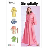 Patron Simplicity S9603.Ff - Caftans Vestes Enveloppantes Dames 52 - 56 - Simplicity - Mondial Tissus