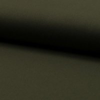 Tissu lainage fin extensible uni vert kaki - Mondial Tissus
